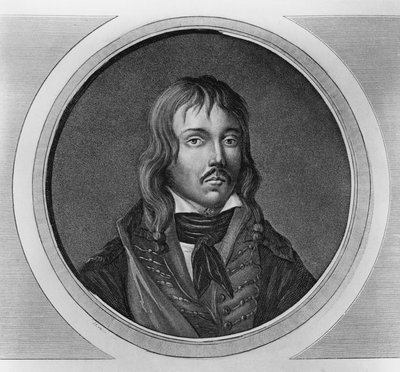 François Severin Marceau-Desgraviersin (1769-1796), Ranskan vallankumouksellisten sotien kenraalin muotokuva, kaiverrus tekijältä Walter Charles Mills