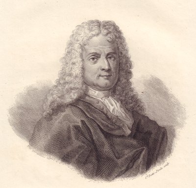 Italialaisen matemaatikon Jacopo Riccatin (1676-1754) muotokuva, Caterina Piotti-Pirolan kuparikaiverrus tekijältä Walter Charles Mills