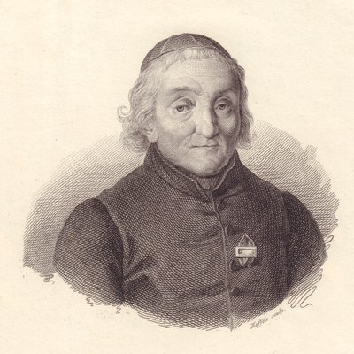 Italialaisen teologin Pietro Tamburinin (1737-1827) muotokuva, Maffeisin kuparikaiverrus tekijältä Walter Charles Mills