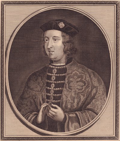 Englannin kuninkaan Edward IV:n (1442-1483) muotokuva, John Goldarin (1729-1795) kuparikaiverrus tekijältä Walter Charles Mills