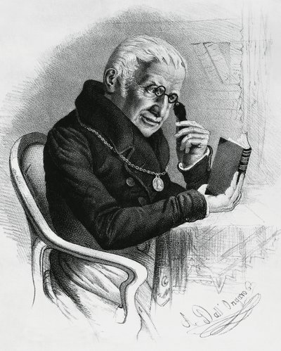 Lorenzo Rondolinin (1752-1844), italialaisen lääkärin ja kirjailijan muotokuva, piirustus Antonio Dall