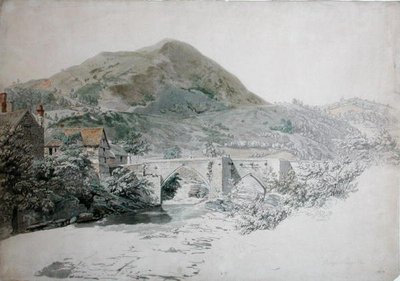 Silta, Llangollen (akvarelli paperille) tekijältä John Alexander Gresse