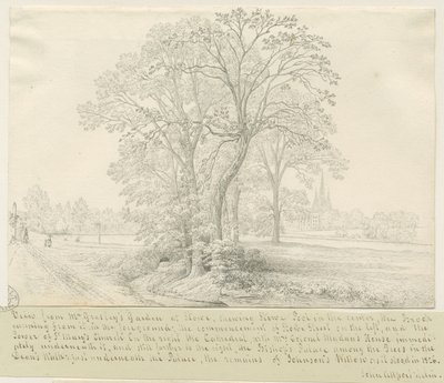 Lichfield - Näkymä Stowe Poolin yli: kynäpiirros, nd [1826] (piirustus) tekijältä John Allport