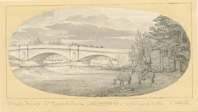 Wolseley Bridge: kynä- ja pesupiirustus, nd [1799-1854] (piirustus) tekijältä John Allport