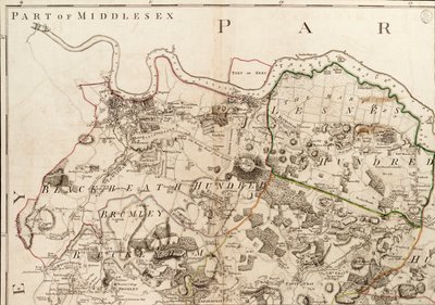 Kartta Greenwichistä Erithiin, Lontoo tekijältä John Andrews