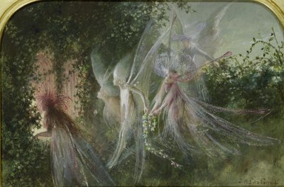Huonekalut ja erilaiset esineet 1100- ja 1300-luvuilta tekijältä John Anster Fitzgerald