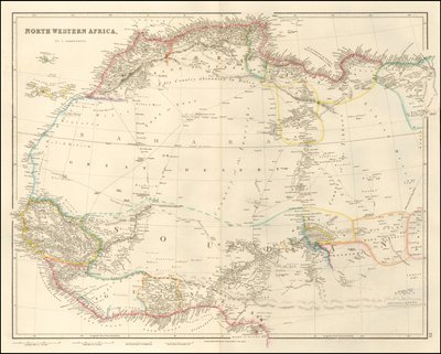 John Arrowsmithin laatima Luoteis-Afrikan kartta vuodelta 1842. tekijältä John Arrowsmith