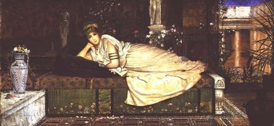 Klassinen nainen sisätiloissa tekijältä John Atkinson Grimshaw