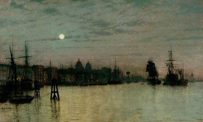 Greenwich, puoli vuorovettä, 1884 tekijältä John Atkinson Grimshaw