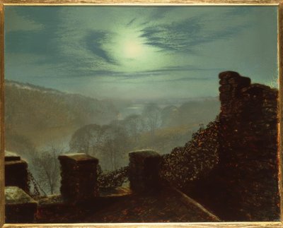 J.A.Grimshaw, Täysikuu cirruspilven takana, Roundhay P. tekijältä John Atkinson Grimshaw