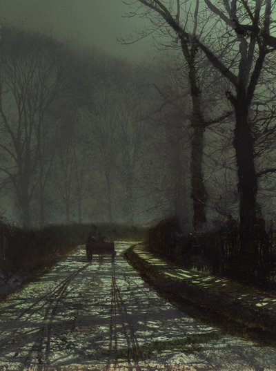 Kaistakohtaus yöllä tekijältä John Atkinson Grimshaw
