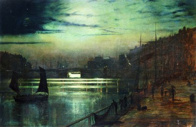 Harbour Lights, Whitby, tekijältä John Atkinson Grimshaw