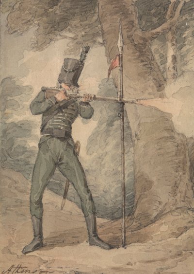 Kiväärimies muskettiharjoituksissa tekijältä John Augustus Atkinson