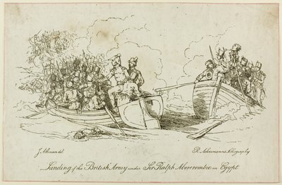 Brittiarmeijan maihinnousu Abercrombien johdolla tekijältä John Augustus Atkinson