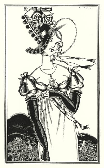 Lord Byronin kuvitus Don Juanille: Kone, jota kauniit sukupuolet käyttävät (litho) tekijältä John Austen