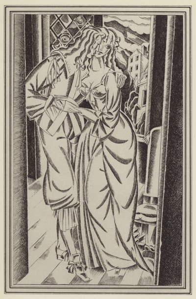 Daniel Defoen kuvitus Moll Flandersille (litho) tekijältä John Austen
