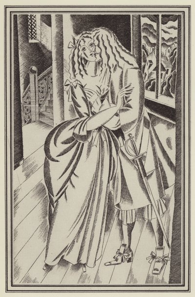 Daniel Defoen kuvitus Moll Flandersille (litho) tekijältä John Austen