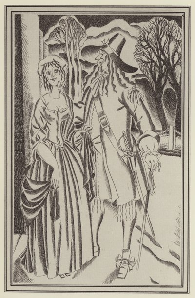 Daniel Defoen kuvitus Moll Flandersille (litho) tekijältä John Austen