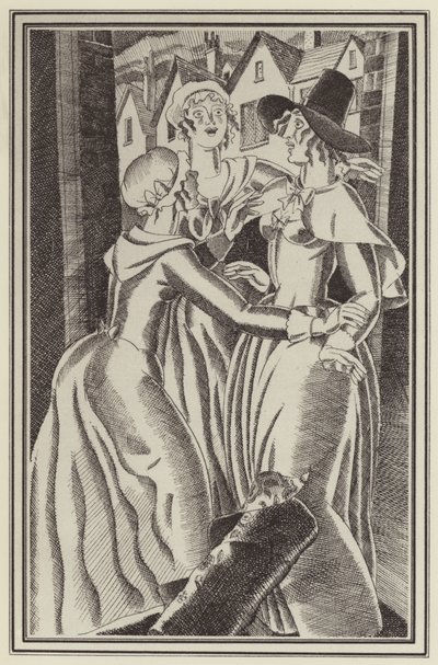 Daniel Defoen kuvitus Moll Flandersille (litho) tekijältä John Austen
