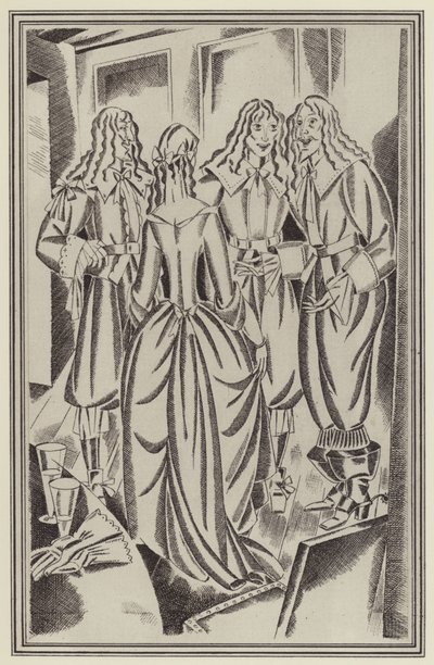 Daniel Defoen kuvitus Moll Flandersille (litho) tekijältä John Austen
