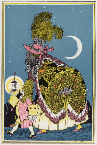 Kuvitus teokselle "Konnit posliinissa", 1800-luvun runojen sekalainen (värilitho) tekijältä John Austen