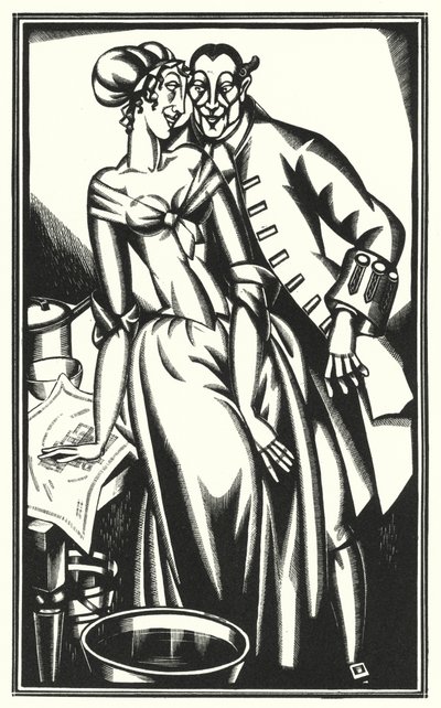 Laurence Sternen kuvitus Tristram Shandylle (litho) tekijältä John Austen