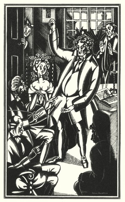 Laurence Sternen kuvitus Tristram Shandylle (litho) tekijältä John Austen