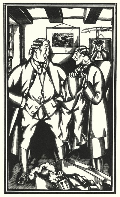 Laurence Sternen kuvitus Tristram Shandylle (litho) tekijältä John Austen