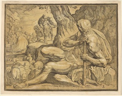 Ulysses ja Polyfemus tekijältä John Baptist Jackson, after Francesco Primaticcio