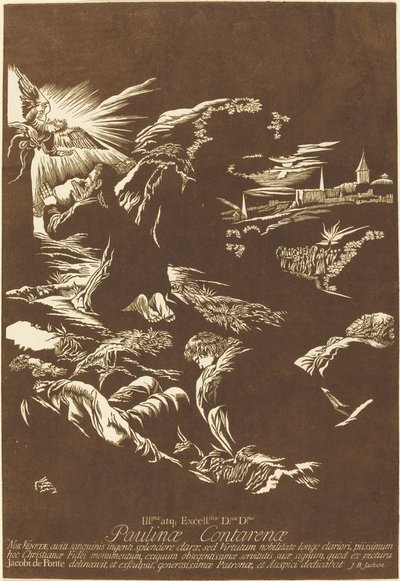 Kristus Öljymäellä tekijältä John Baptist Jackson after Jacopo Bassano