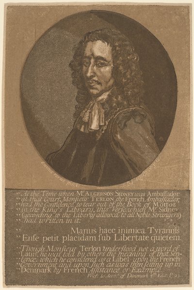Algernon Sidney tekijältä John Baptist Jackson, after Justus van Verus