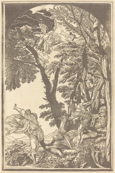 Pyhän Pietarin marttyyrin kuolema tekijältä John Baptist Jackson after Titian