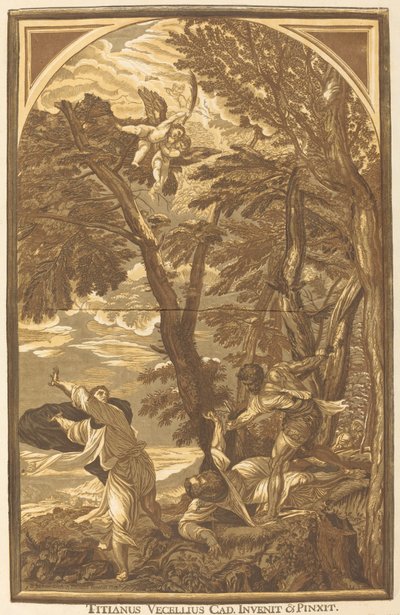 Pyhän Pietarin marttyyrin kuolema tekijältä John Baptist Jackson after Titian