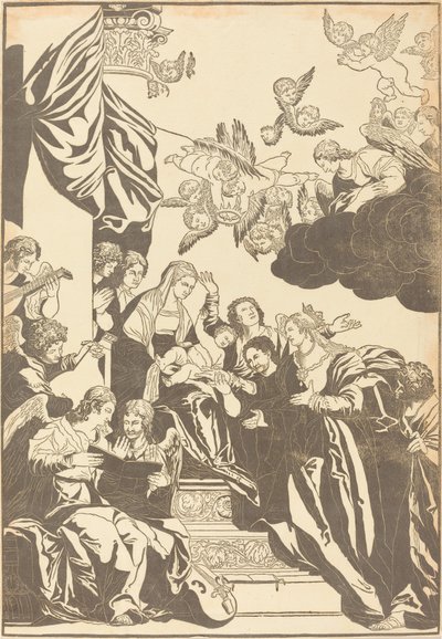 Pyhän Katariinan mystinen häät tekijältä John Baptist Jackson after Veronese