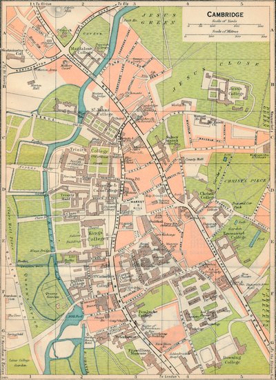 Cambridge, 1900-luku tekijältä John Bartholomew