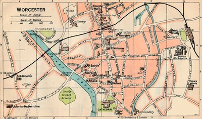 Worcester, 1900-luku tekijältä John Bartholomew