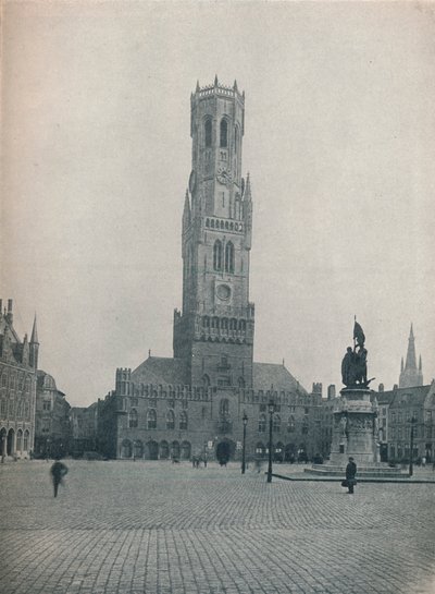 Markt ja kellotapuli, Brugge, Belgia c1900 1914-1915 tekijältä John Benjamin Stone