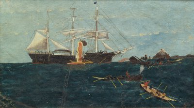 Bark Bounding Billow, noin 1892 (öljy kankaalle). tekijältä John Bertoncini