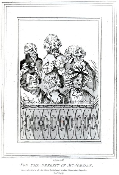 Rouva Jordanin hyväksi, 1787 (kaiverrus) tekijältä John Boyne