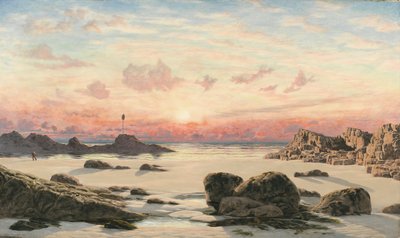 Bude Sands auringonlaskun aikaan, 1874 tekijältä John Brett