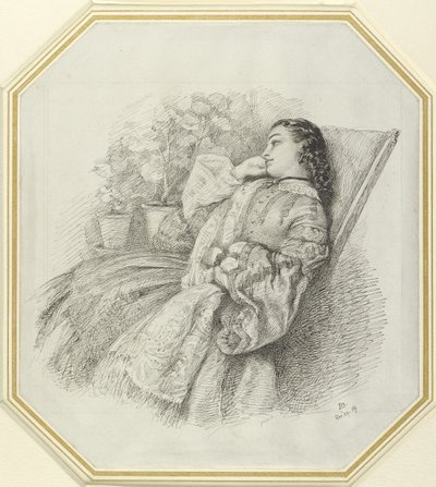 Georgina Hannay, 1859 (kynä ja musta muste valkoiselle paperille) tekijältä John Brett