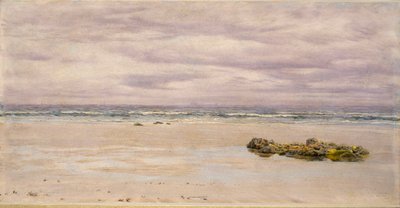 Kennack Sands, Cornwall, laskuveden aikaan, 1877 tekijältä John Brett
