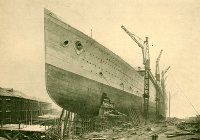 "The Aquitania on the Stocks", vuodelta 1930. tekijältä John Brown and Company