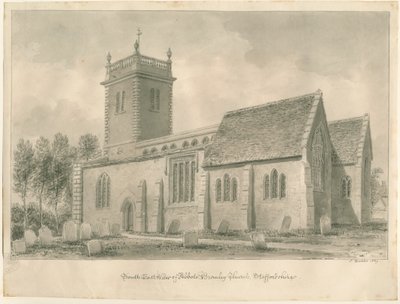 Abbots Bromley Church: seepiapiirustus tekijältä John Buckler