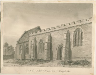 Abbots Bromley Church: seepiapiirustus tekijältä John Buckler