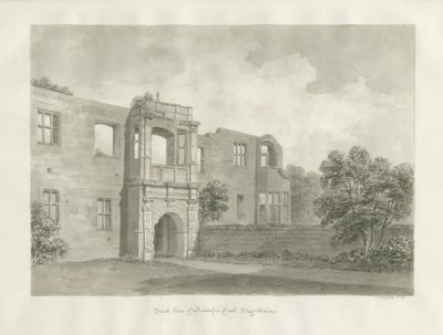 Biddulph Hall (vanha): seepiapiirustus tekijältä John Buckler