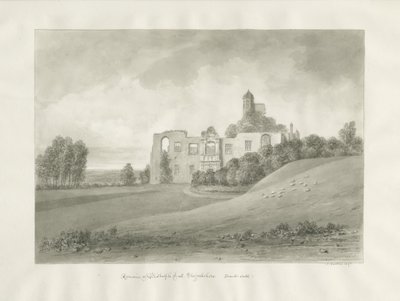 Biddulph Hall (vanha): seepiapiirustus tekijältä John Buckler