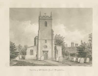 Blithfield Church: seepiapiirustus tekijältä John Buckler