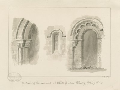 Brewood - Whiteladies Priory (Ruin) : seepiapiirustus tekijältä John Buckler