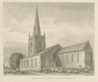 Brewood Church: seepiapiirustus tekijältä John Buckler
